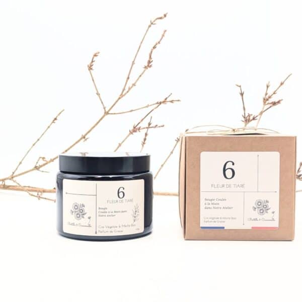 Bougie Parfumée Fleur de Tiaré 6 - Grande 470 Gr