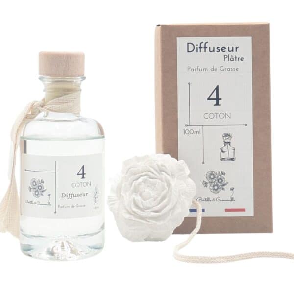 Diffuseur fleur en Plâtre- Coton
