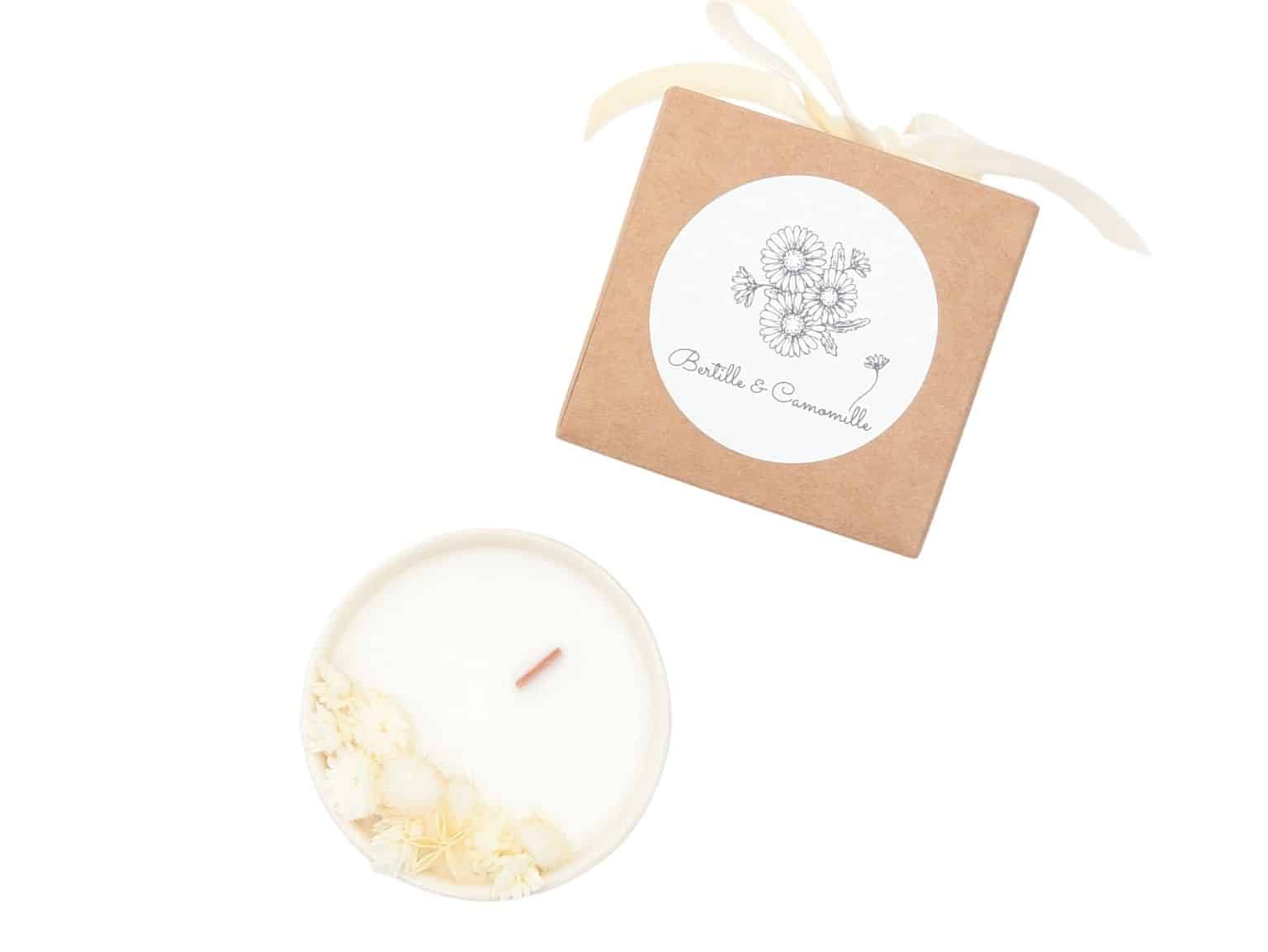 Mini Bougie Fleurs Séchées - Parfumée Coton