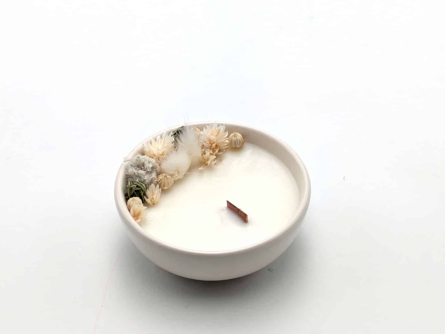 Mini Bougie Fleurs Séchées - Parfumée Fleur de Lin – Image 2