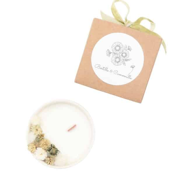 Mini Bougie Fleurs Séchées - Parfumée Fleur de Lin