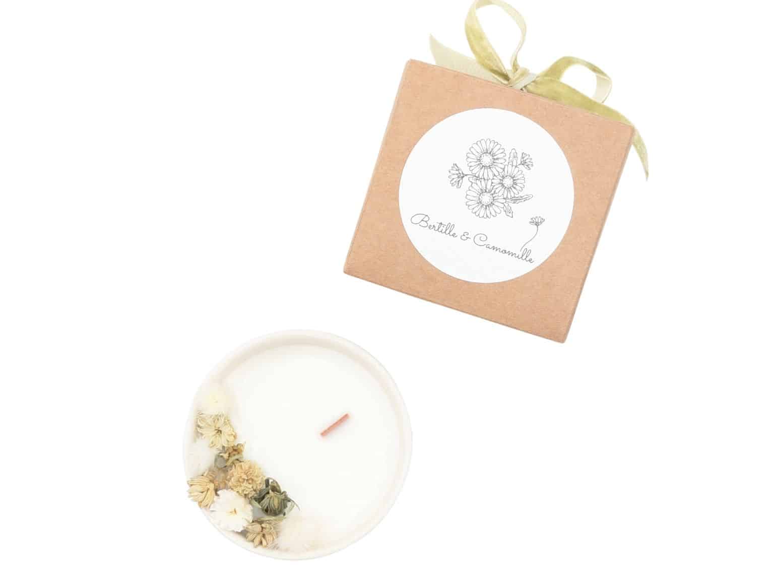 Mini Bougie Fleurs Séchées - Parfumée Fleur de Lin