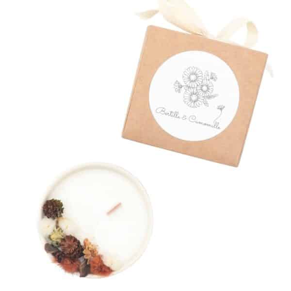 Mini Bougie Fleurs Séchées - Parfumée Marché de Noël