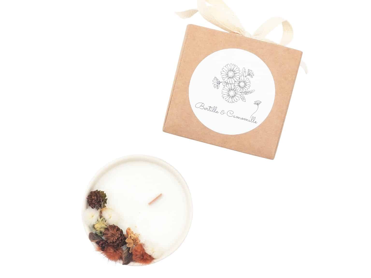 Mini Bougie Fleurs Séchées - Parfumée Marché de Noël