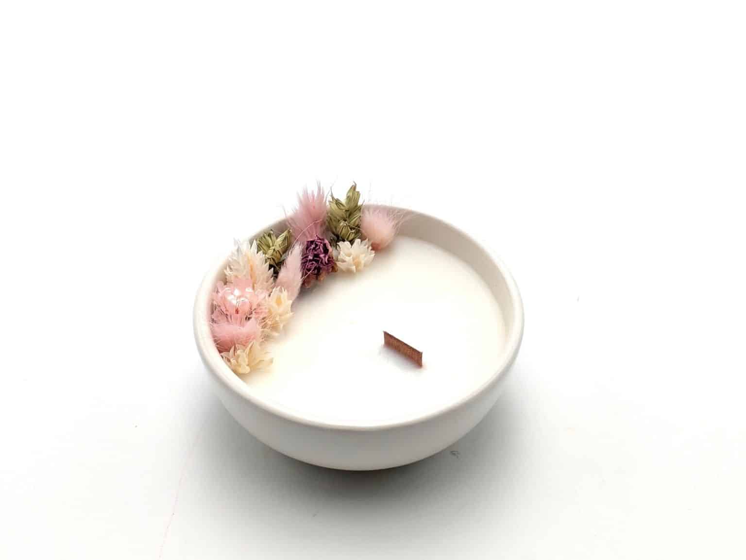 Mini Bougie Fleurs Séchées - Parfumée Rose Ancienne – Image 2