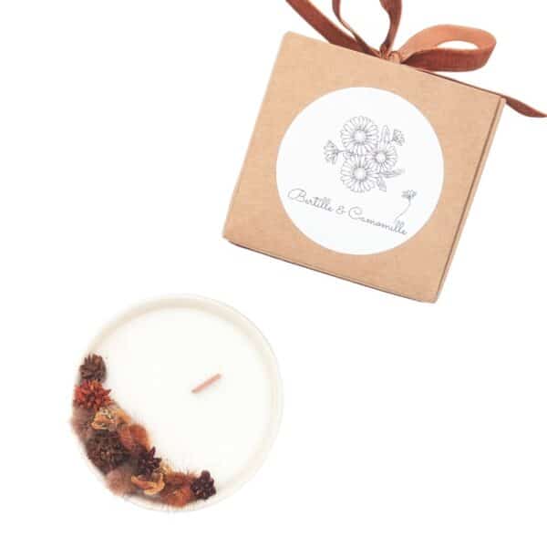 Mini Bougie Fleurs Séchées - Parfumée Tonka