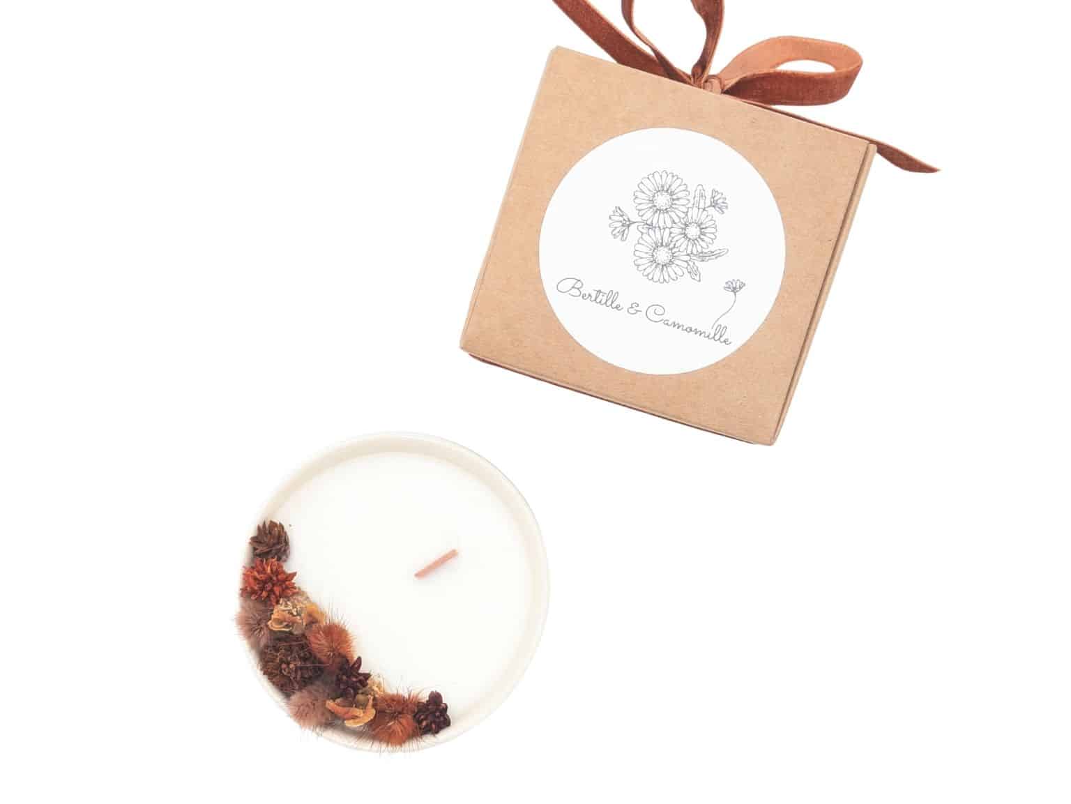 Mini Bougie Fleurs Séchées - Parfumée Tonka