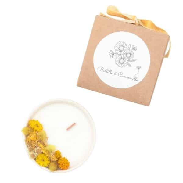 Petite bougie fleurs séchées - Vanille Épicée