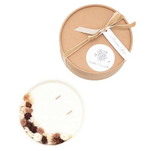 Bougie Fleurs Séchées - Parfumée Marron Glacé