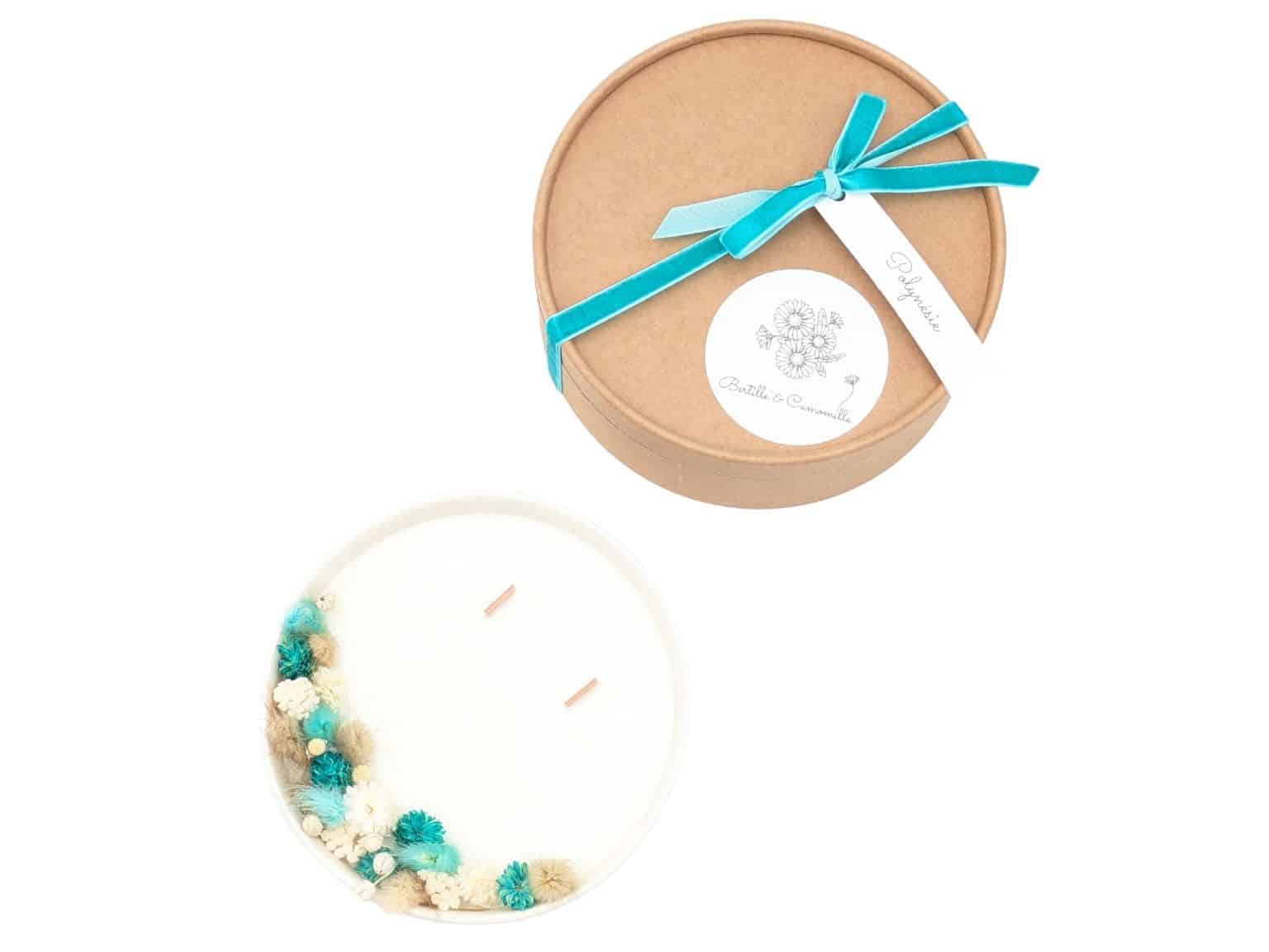 Bougie Fleurs Séchées - Parfumée Polynésie