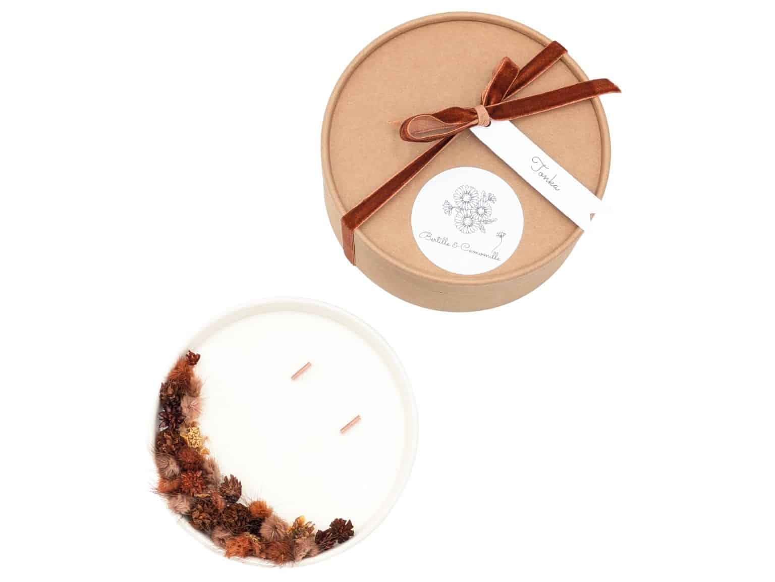 Bougie Fleurs Séchées Terracotta Carthame - Parfumée Tonka