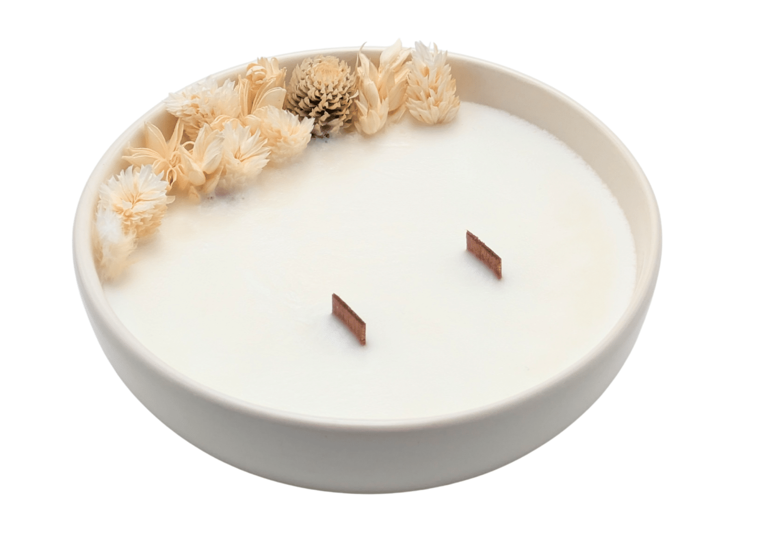 Bougie Fleurs Séchées Blanc Pâquerette - Parfumée Coton – Image 2