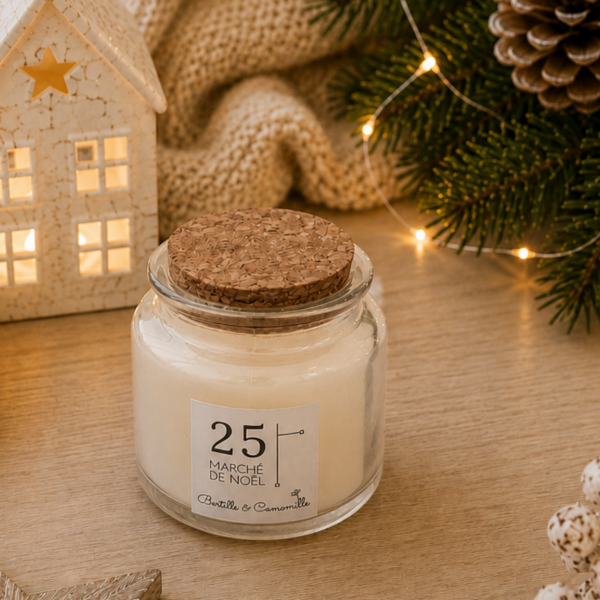 Bougie Cadeau Invité Marché de Noël 25